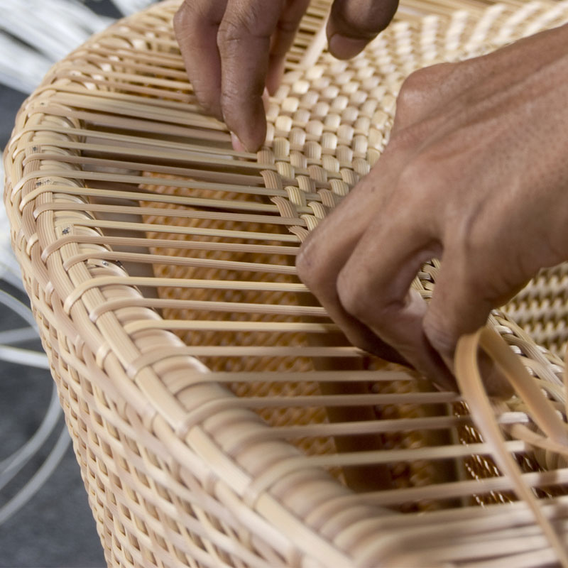 weaving solution with synthetic rattan and rope material fire retardant wicker